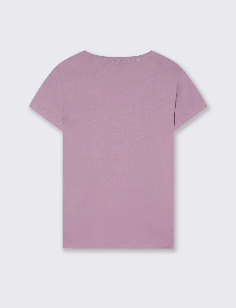 T-Shirt Basica Mezza Manica Girocollo - Viola glicine