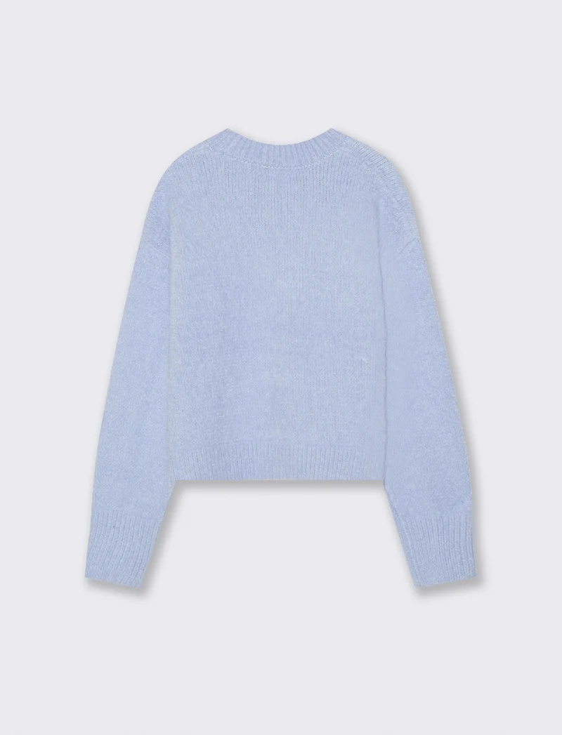PULLOVER IN CINIGLIA OPACA - Celeste