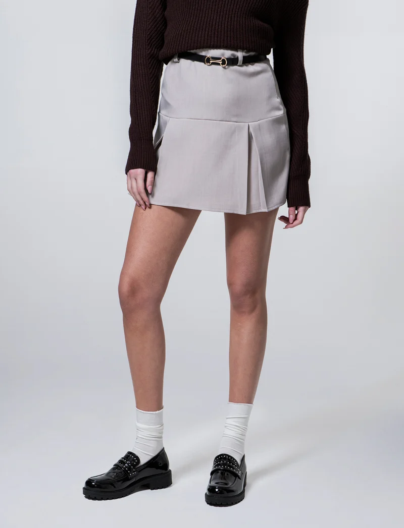 GONNA CON CINTURA - Beige