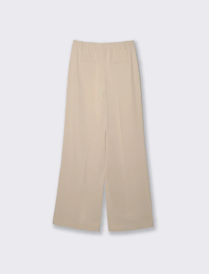 Pantalone palazzo in tessuto fluido - Beige
