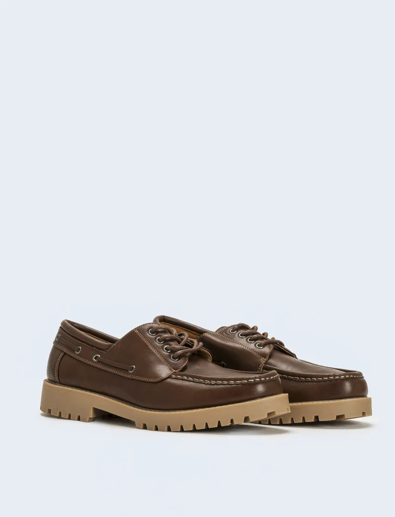 Scarpa stringata da uomo modello ingegnere - Marrone