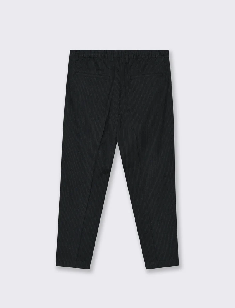 PANTALONI CHINO GESSATI EASY FORMAL FIT - Nero