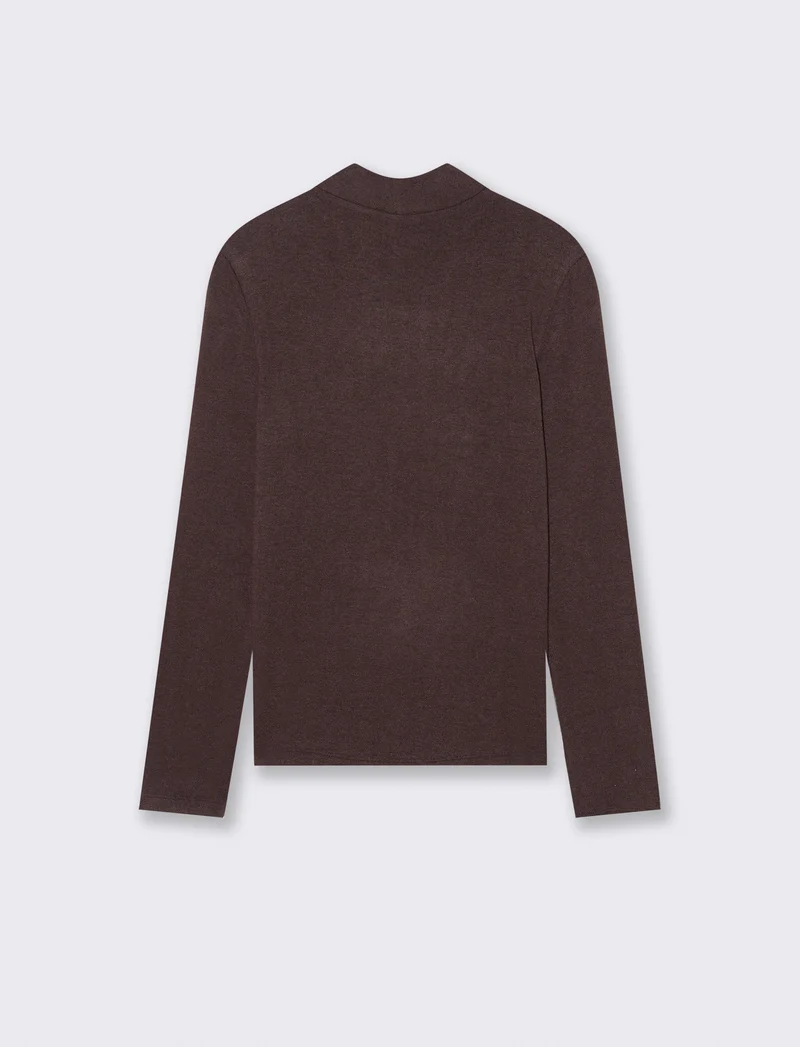 T-SHIRT BASICA MEZZO COLLO - Moro