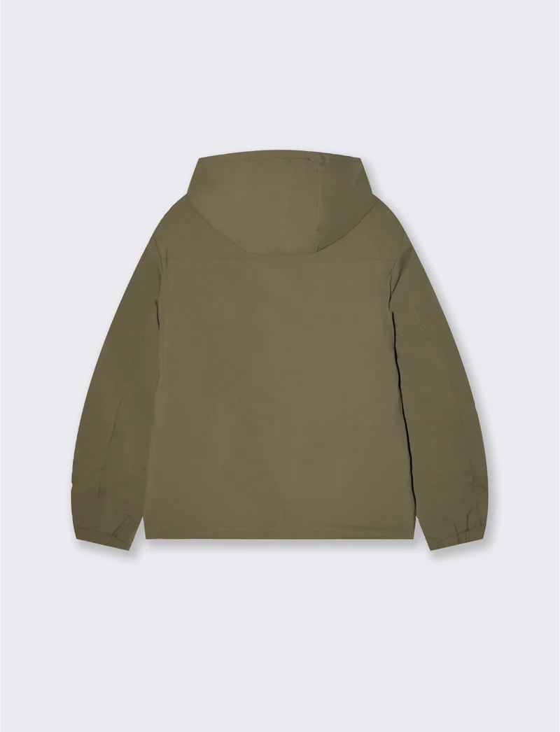 Giubbotto reversibile antivento con cappuccio da uomo - Verde kaki