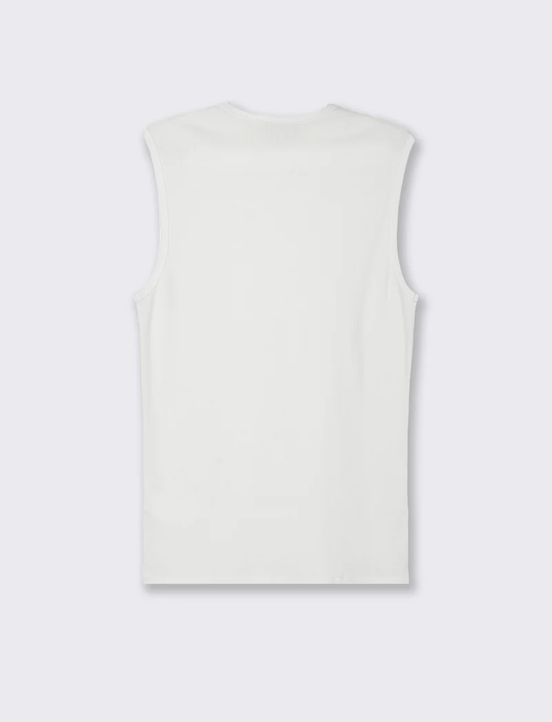 T-shirt senza maniche da uomo - Bianco