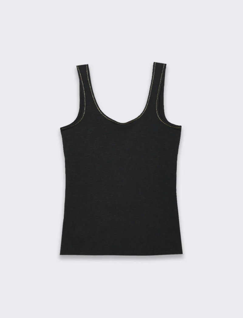 Top con passamaneria da donna - Nero