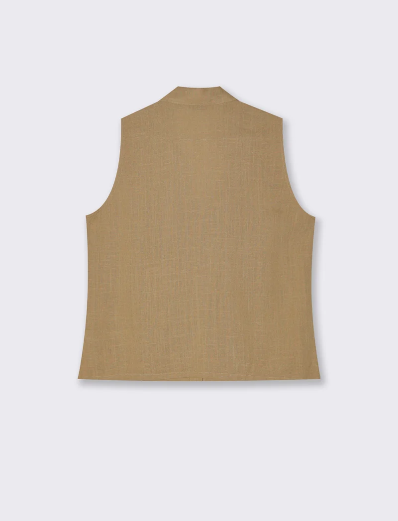 Camicia giromanica da donna - Caramello