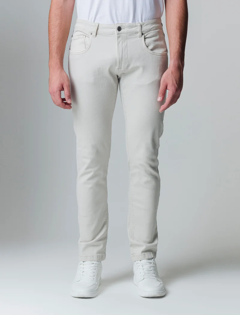 Pantaloni 5 tasche slim fit da uomo - Grigio ghiaccio