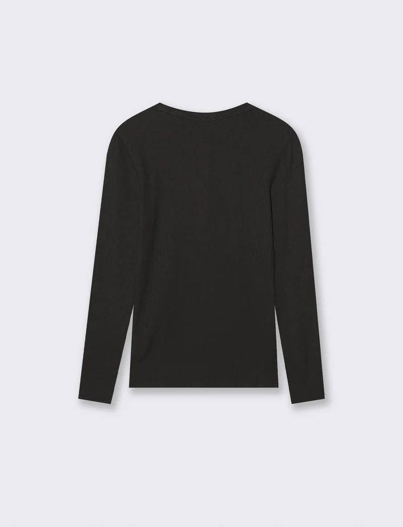 T-SHIRT BASICA SCOLLO SERAFINO - Nero
