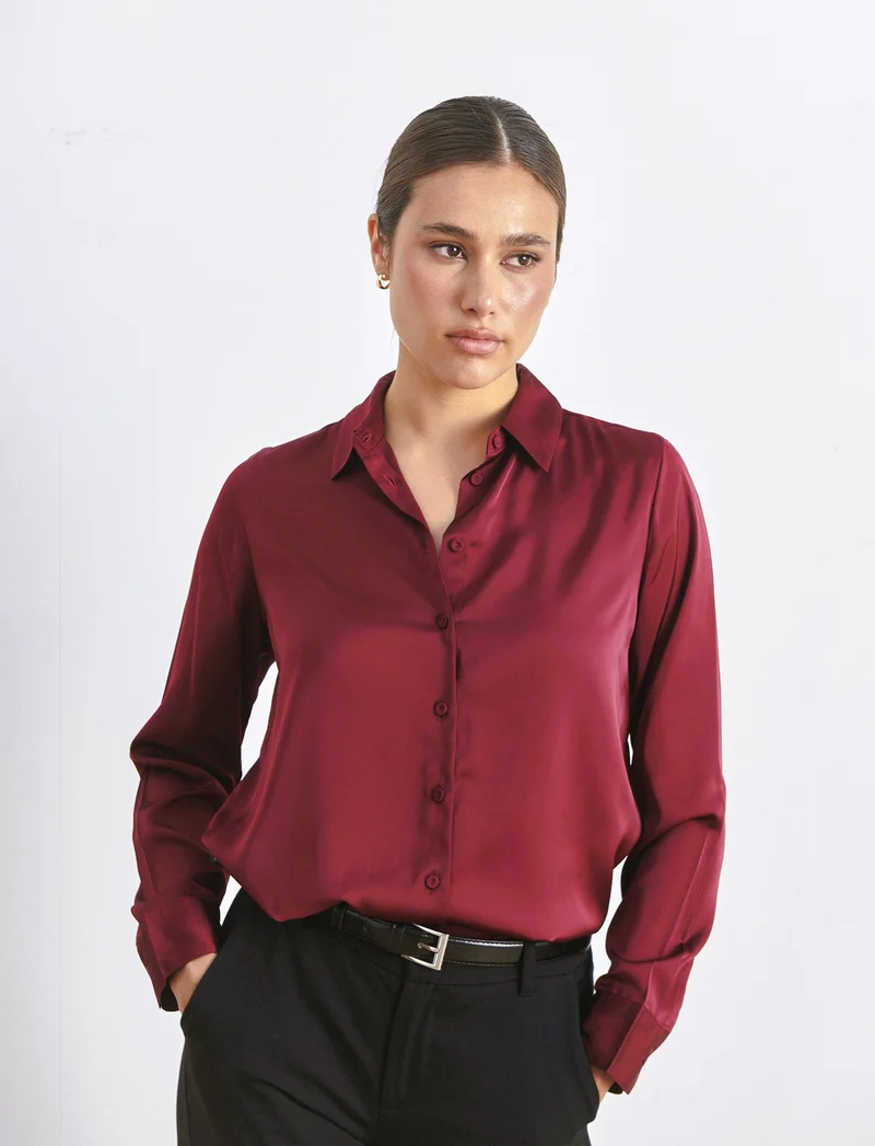 CAMICIA IN SATIN - Vinaccia