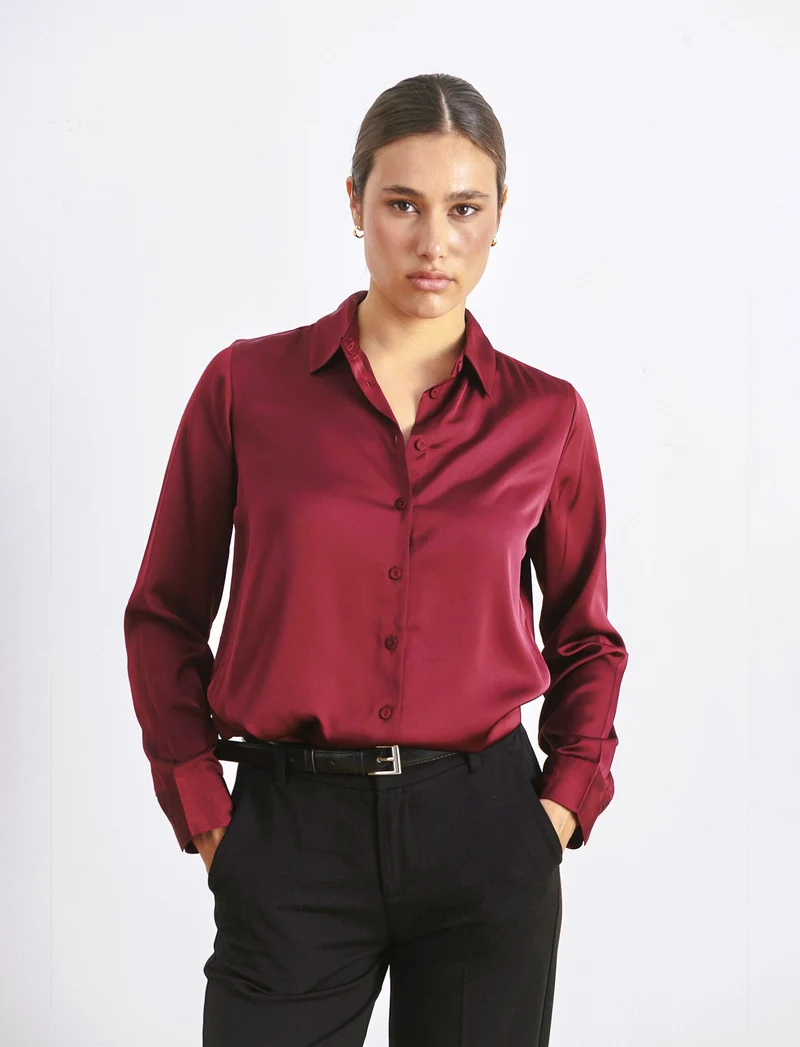 CAMICIA IN SATIN - Vinaccia