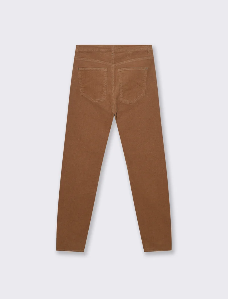 PANTALONE IN VELLUTO 5 TASCHE SKINNY - Cammello