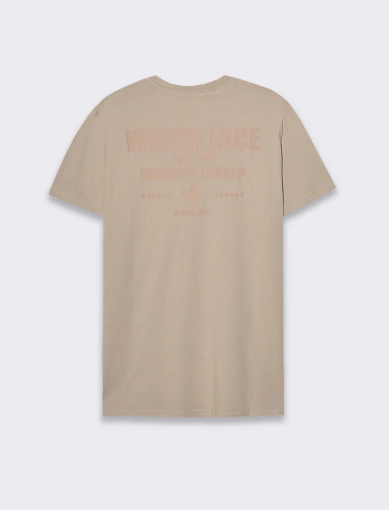 T-shirt in cotone con stampe regular fit da uomo - Beige