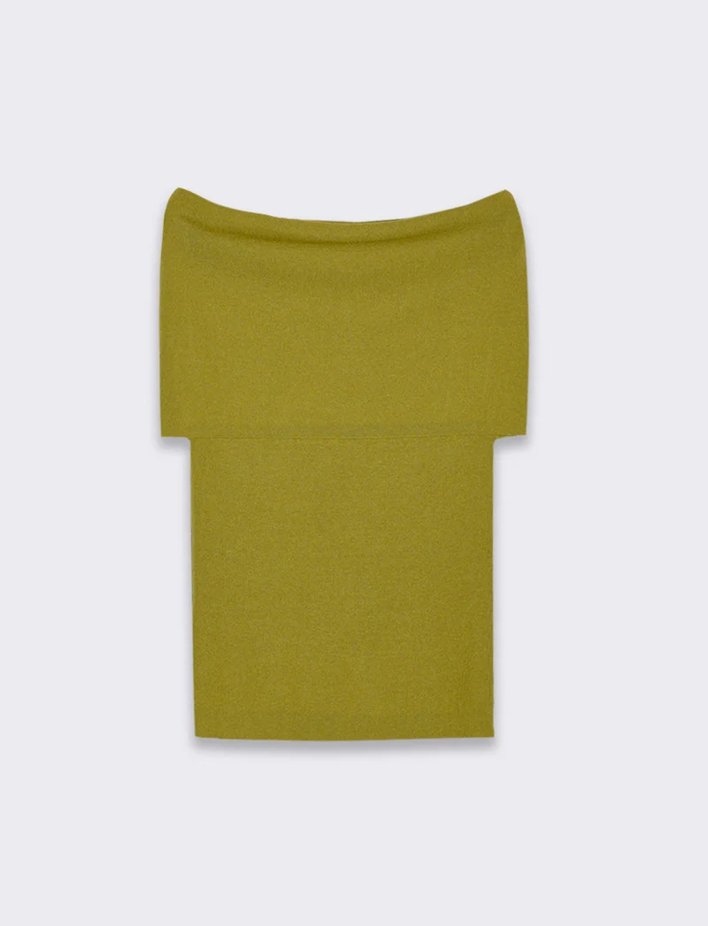 Maglia off shoulder da donna - Verde pistacchio