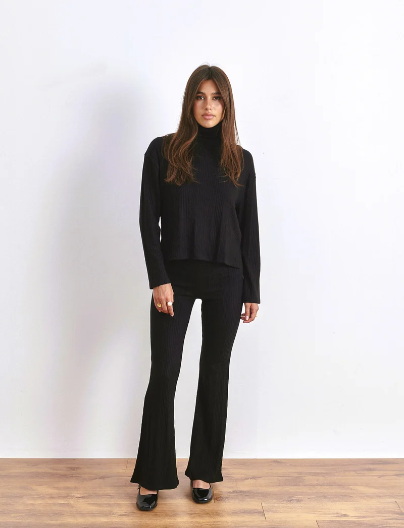 LEGGINGS FLARE - Nero
