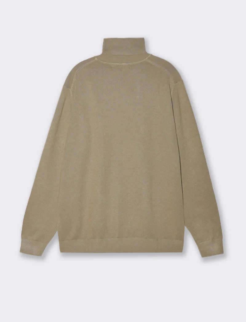 MAGLIA COLLO ALTO BASIC - Beige