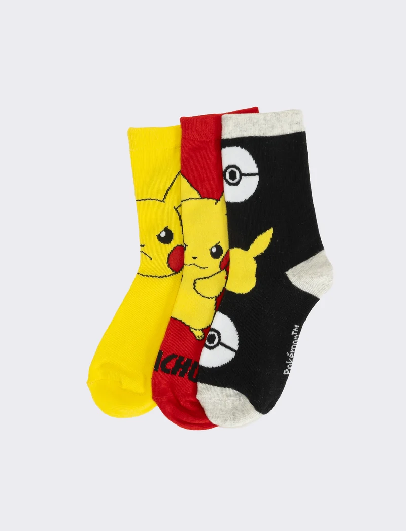 Tris calzini bambino sonic, pokemon, dragonball, spiderman - Giallo