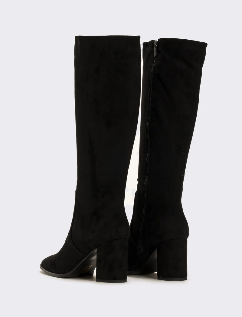 Stivale scamosciato da donna - Nero