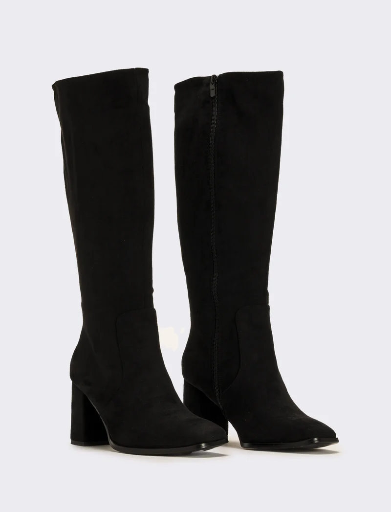 Stivale scamosciato da donna - Nero