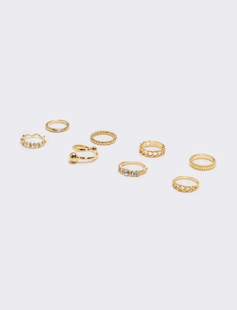 Card anelli 8 pezzi donna - Oro