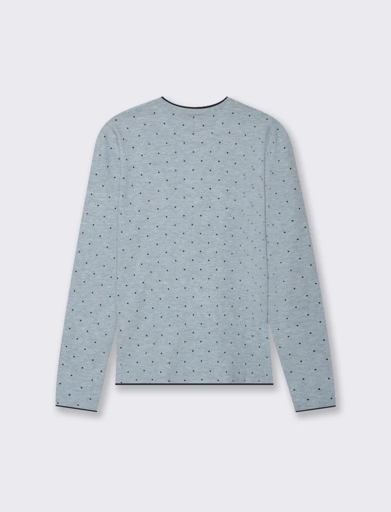 PULLOVER STAMPATO - Celeste