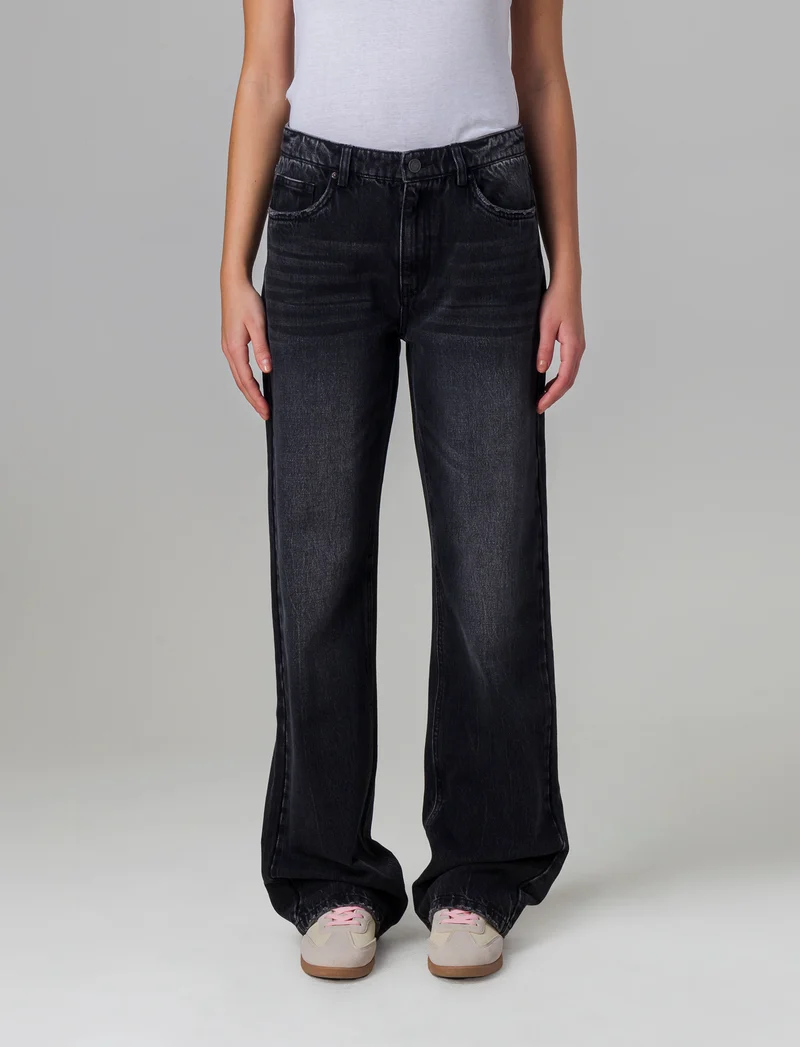Jeans wide leg da donna - Nero