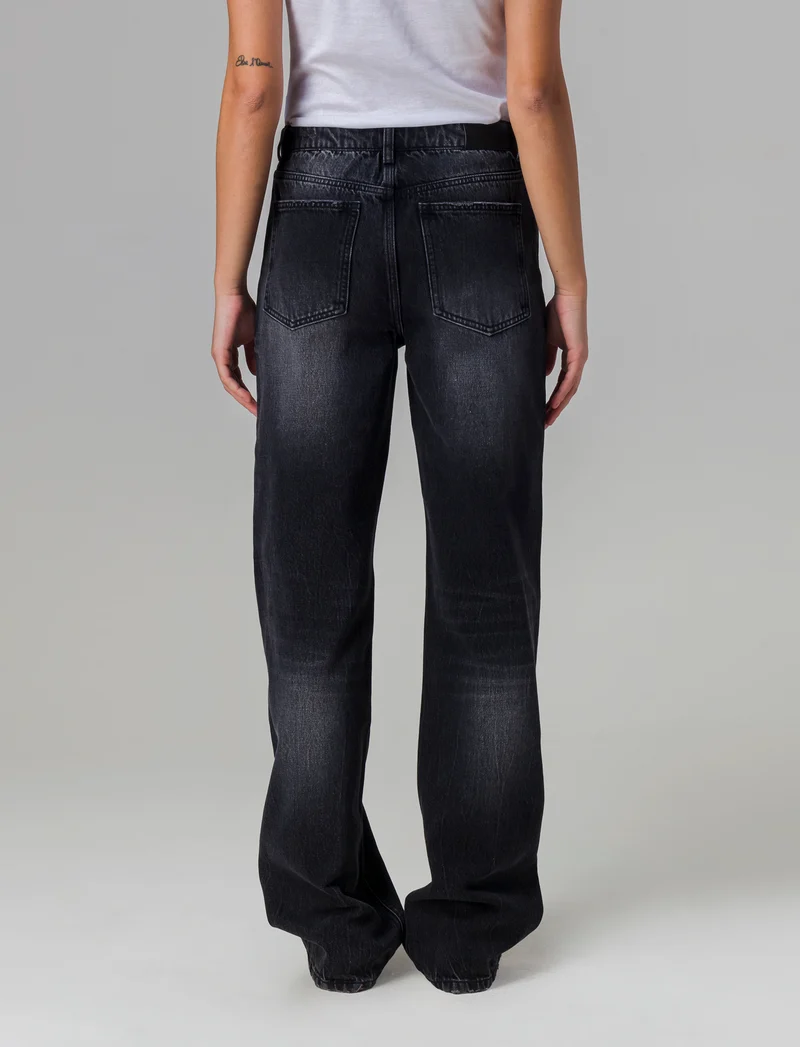 Jeans wide leg da donna - Nero