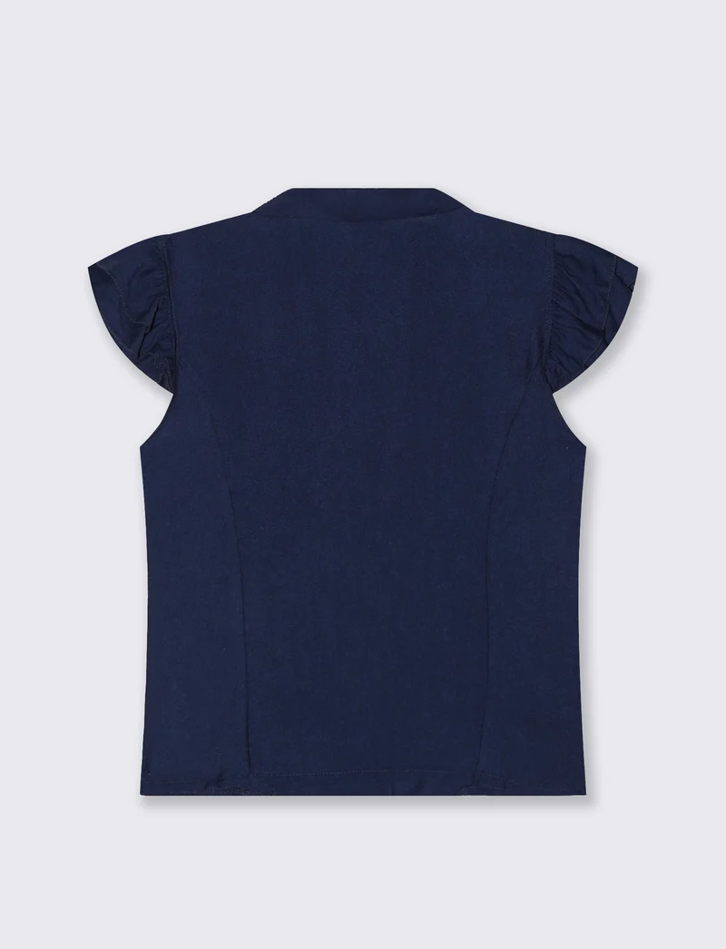 Giacca corta con maniche arricciate donna - Blu