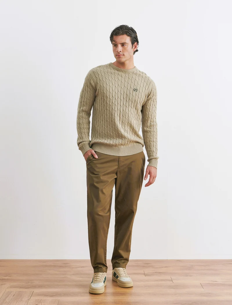 PANTALONI CHINO RELAXED TESSUTO PREMIUM - Grigio fango