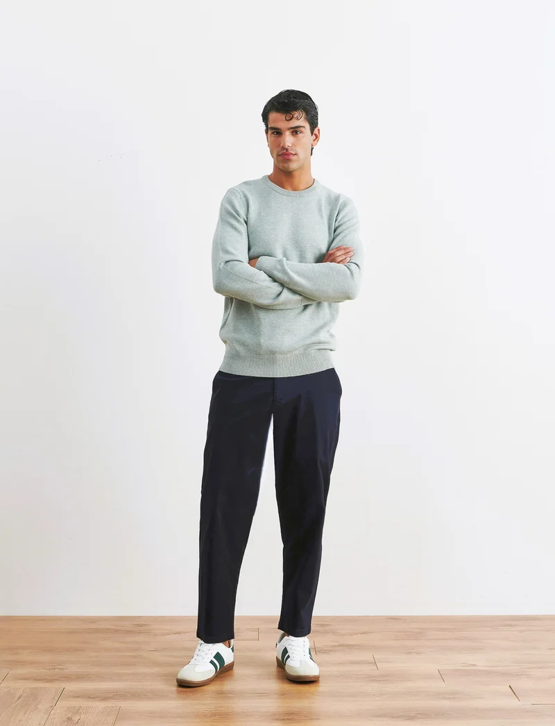 PANTALONI CHINO RELAXED TESSUTO PREMIUM - Blu