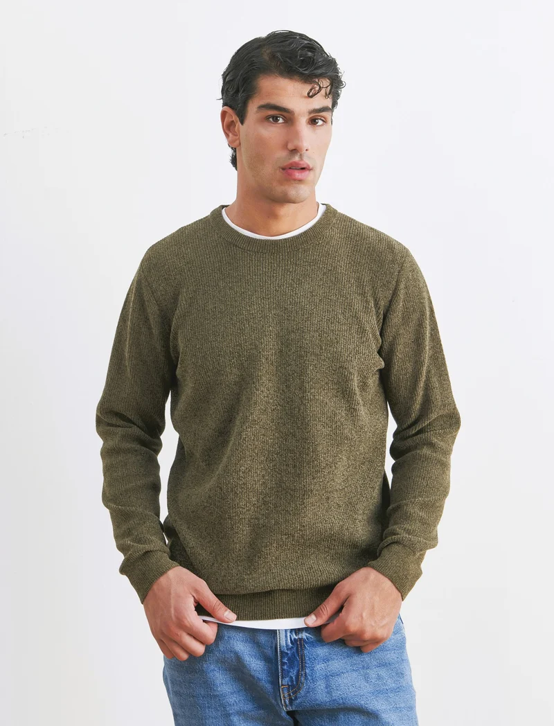MAGLIA GIROCOLLO IN CINIGLIA - Verde oliva