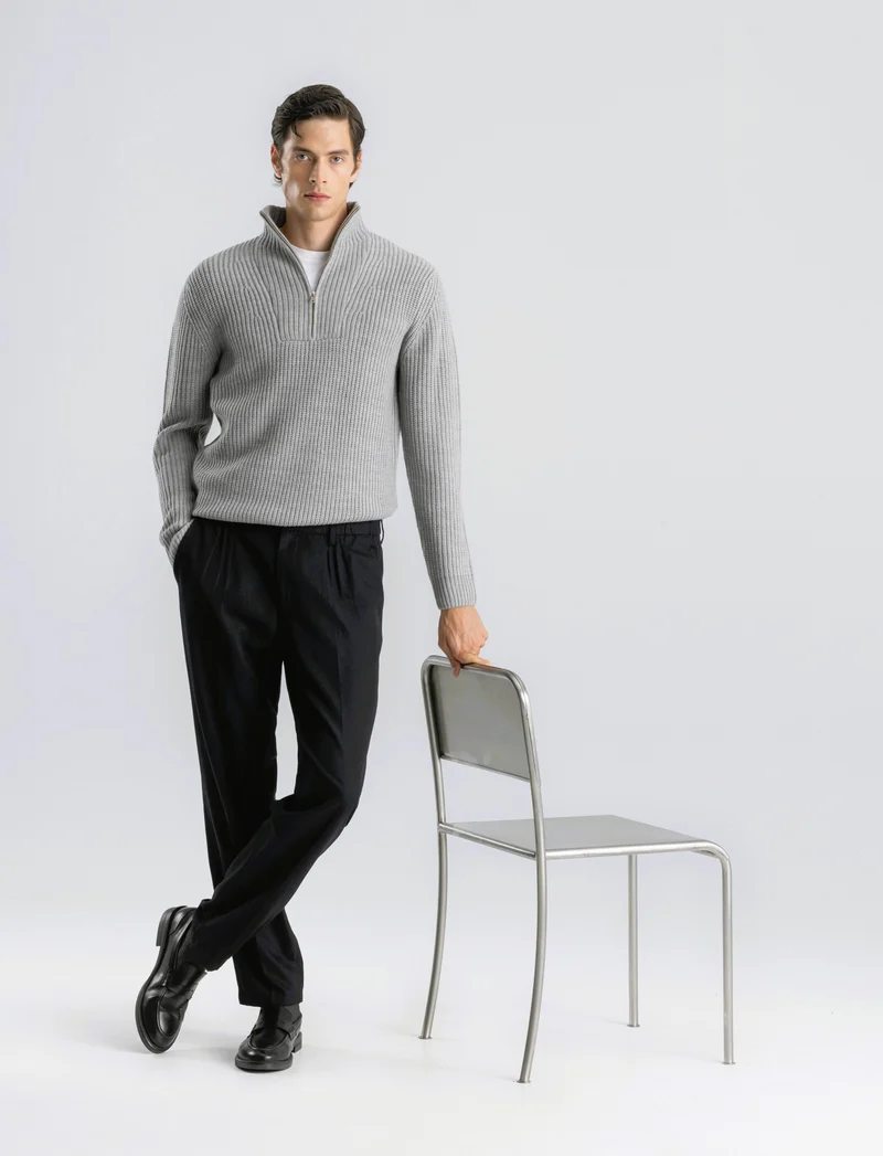 PANTALONI CHINO STRAIGHT FIT - Nero