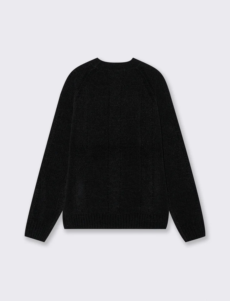 MAGLIA JACQUARD IN CINIGLIA - Nero
