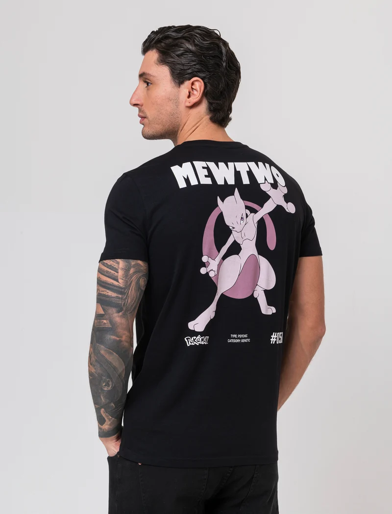 T-shirt stampa pokemon da uomo - Nero