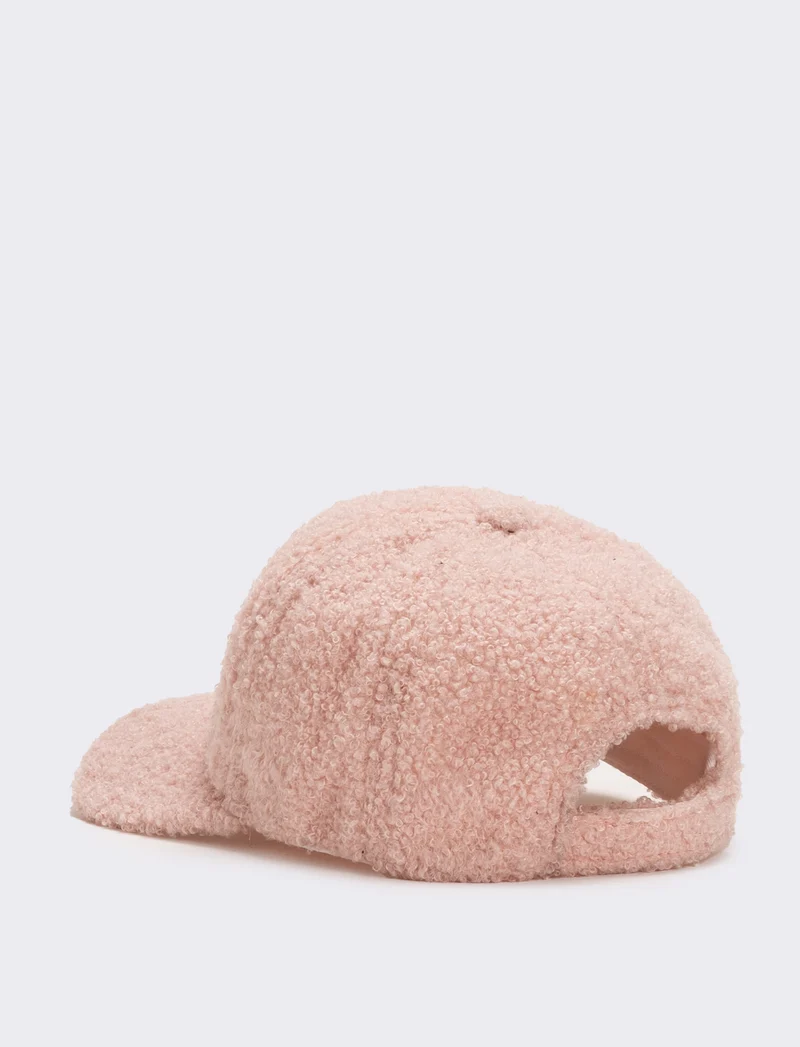 Cappello baseball bambina in pelliccia agnello - Rosa