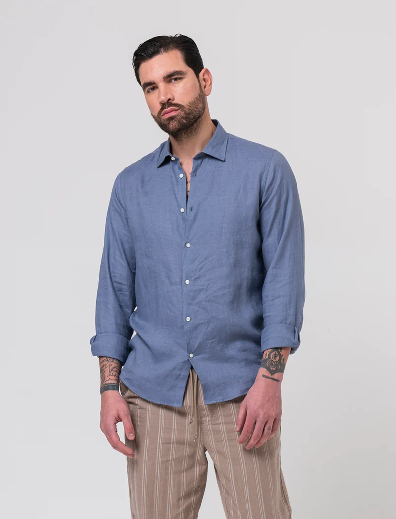 Camicia 100% lino da uomo - CARTA DA ZUCCHERO
