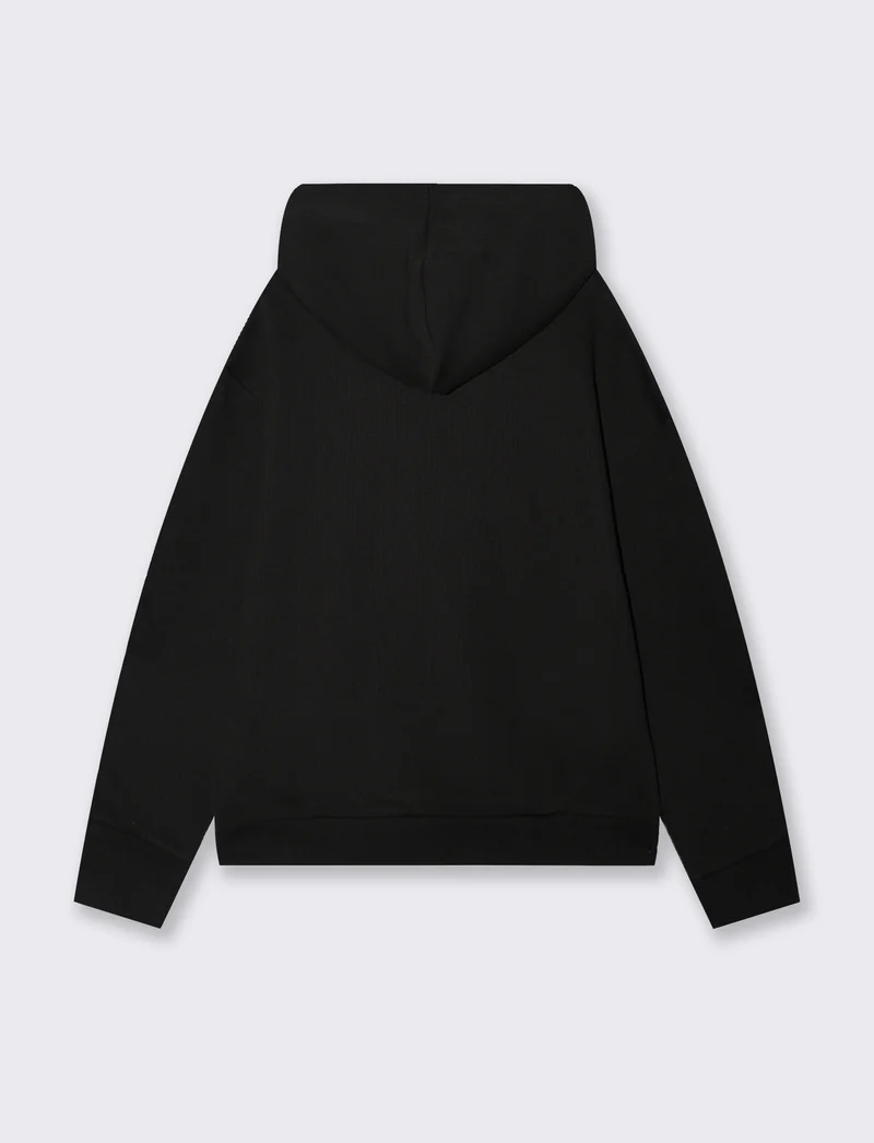 FELPA EFFETTO COSTE BOXY FIT - Nero