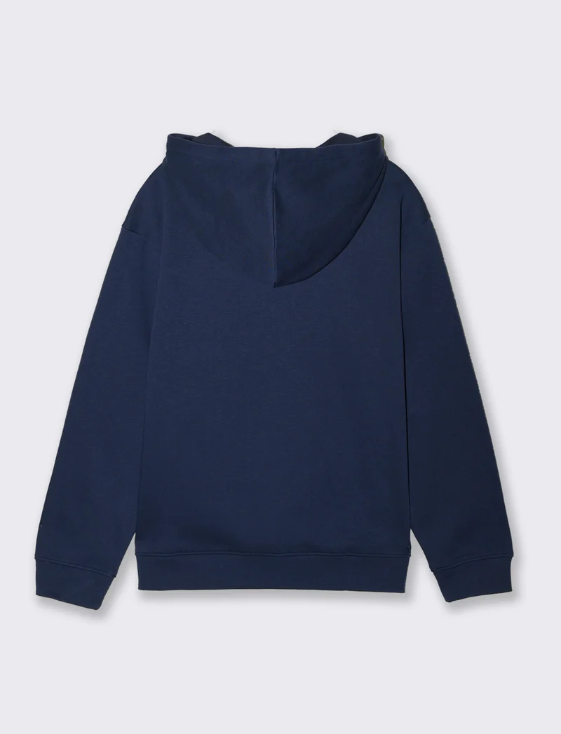 FELPA CON CAPPUCCIO E TASCA A MARSUPIO - Blu