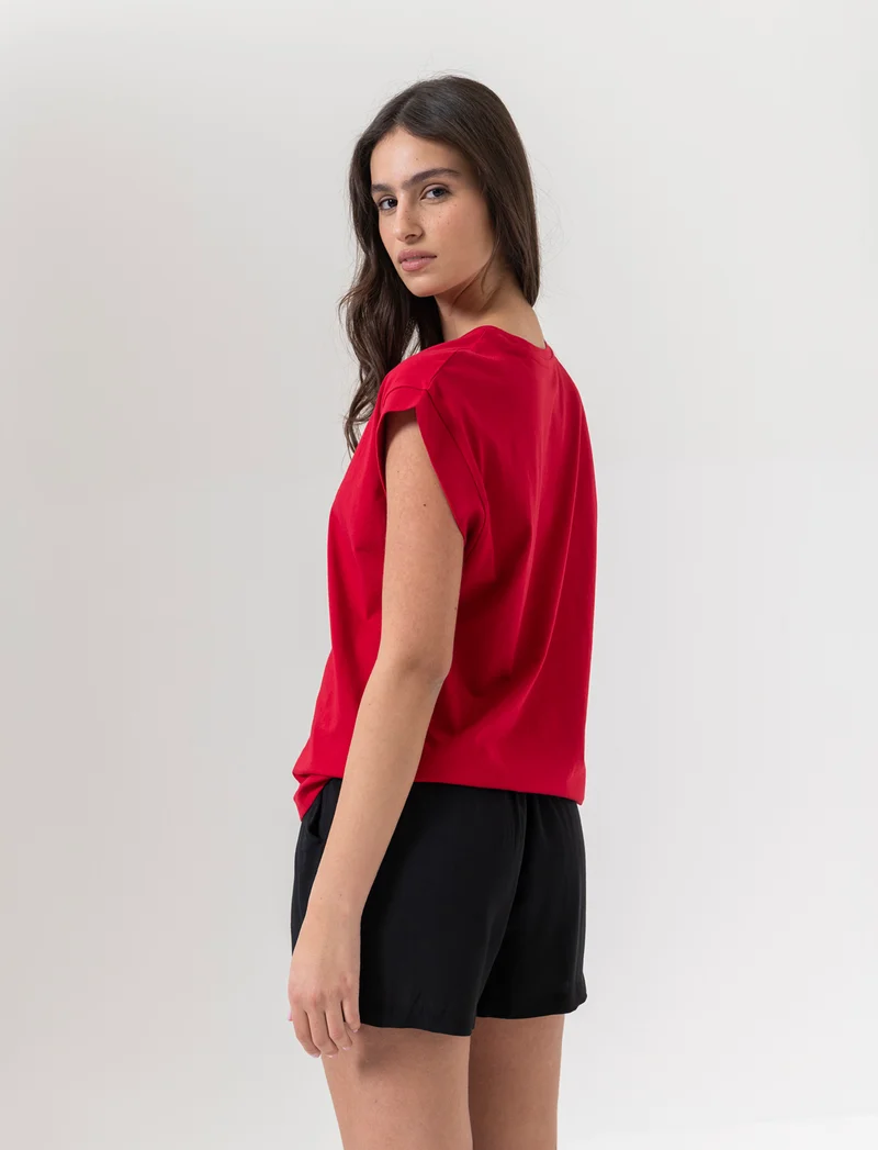 T-shirt con stampa e paillettes da donna - var 3