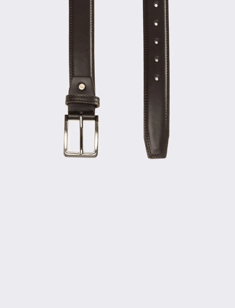 Cintura uomo basic bombata h 3,5 cm - Moro