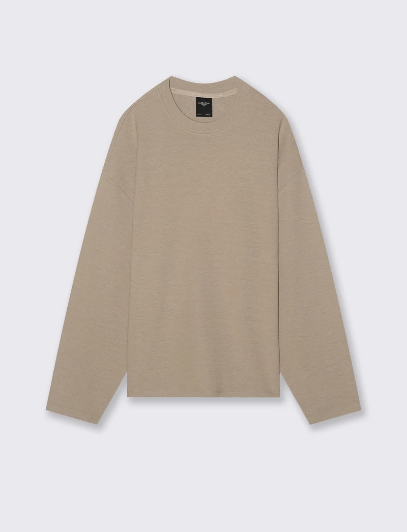 FELPA TESSUTO GOFFRATO RELAXED FIT - Beige