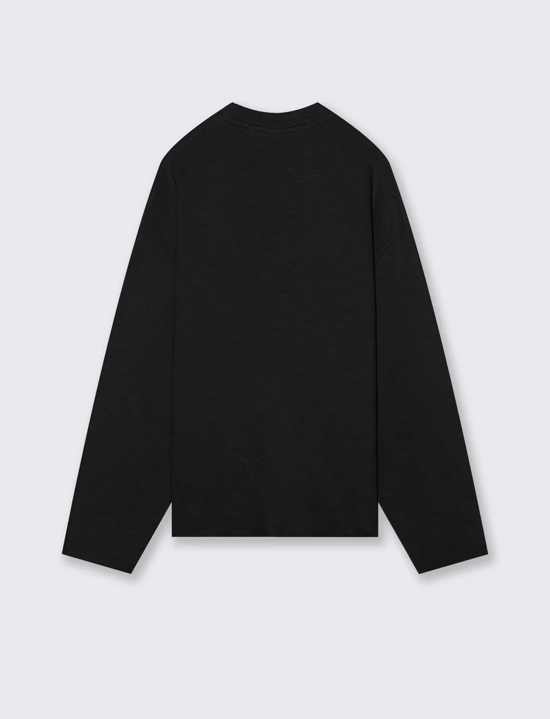 FELPA TESSUTO GOFFRATO RELAXED FIT - Nero