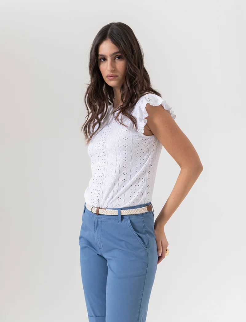 Top in pizzo da donna - Bianco