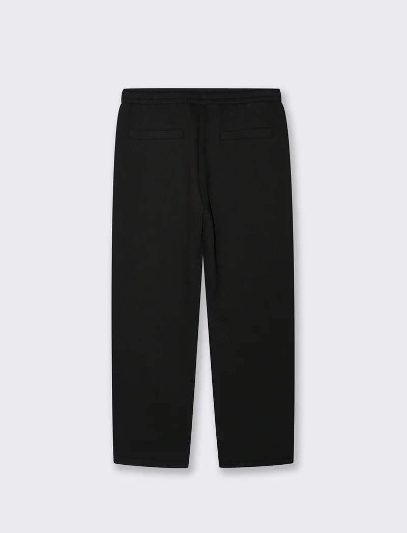 PANTALONI JOGGER EFFETTO COSTE RELAXED STRAIGHT FIT - Nero