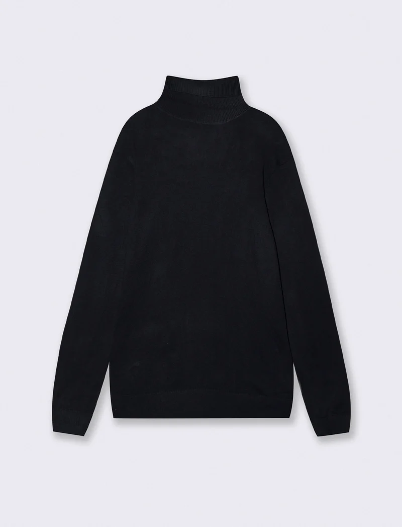 MAGLIA COLLO ALTO SLIM FIT - Blu