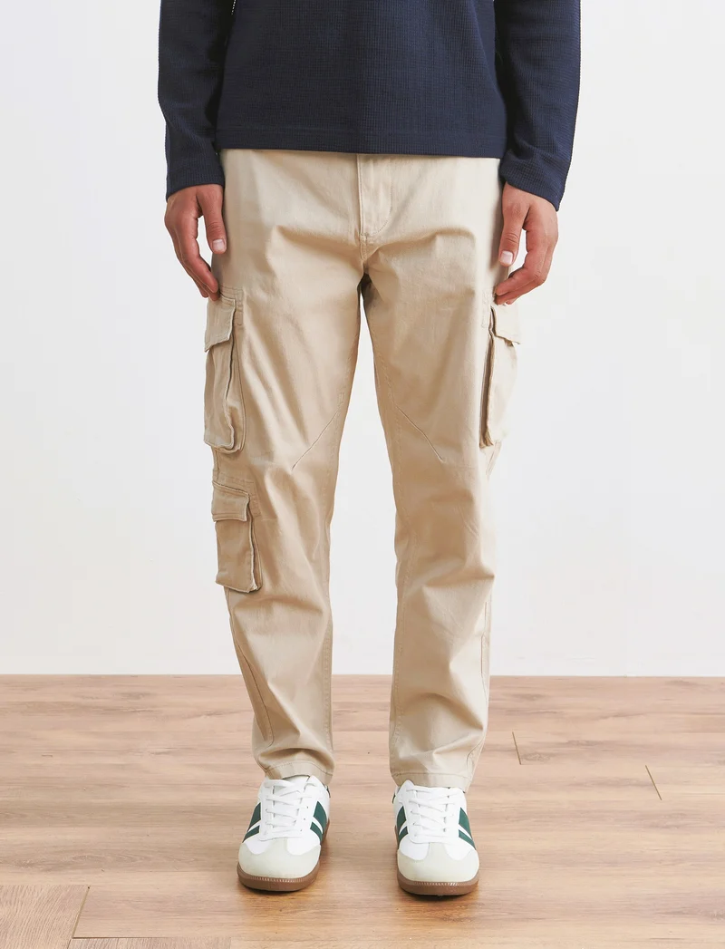 PANTALONI CARGO FIT - Beige