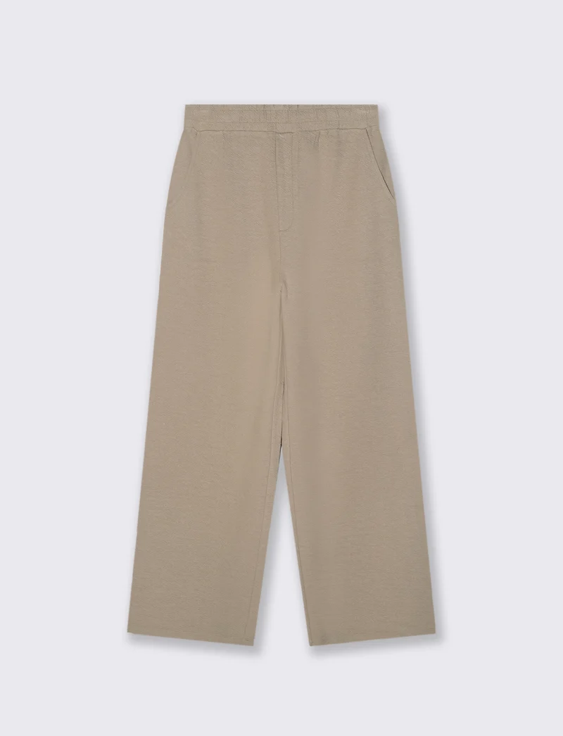 PANTALONI JOGGER IN TESSUTO GOFFRATO - Beige