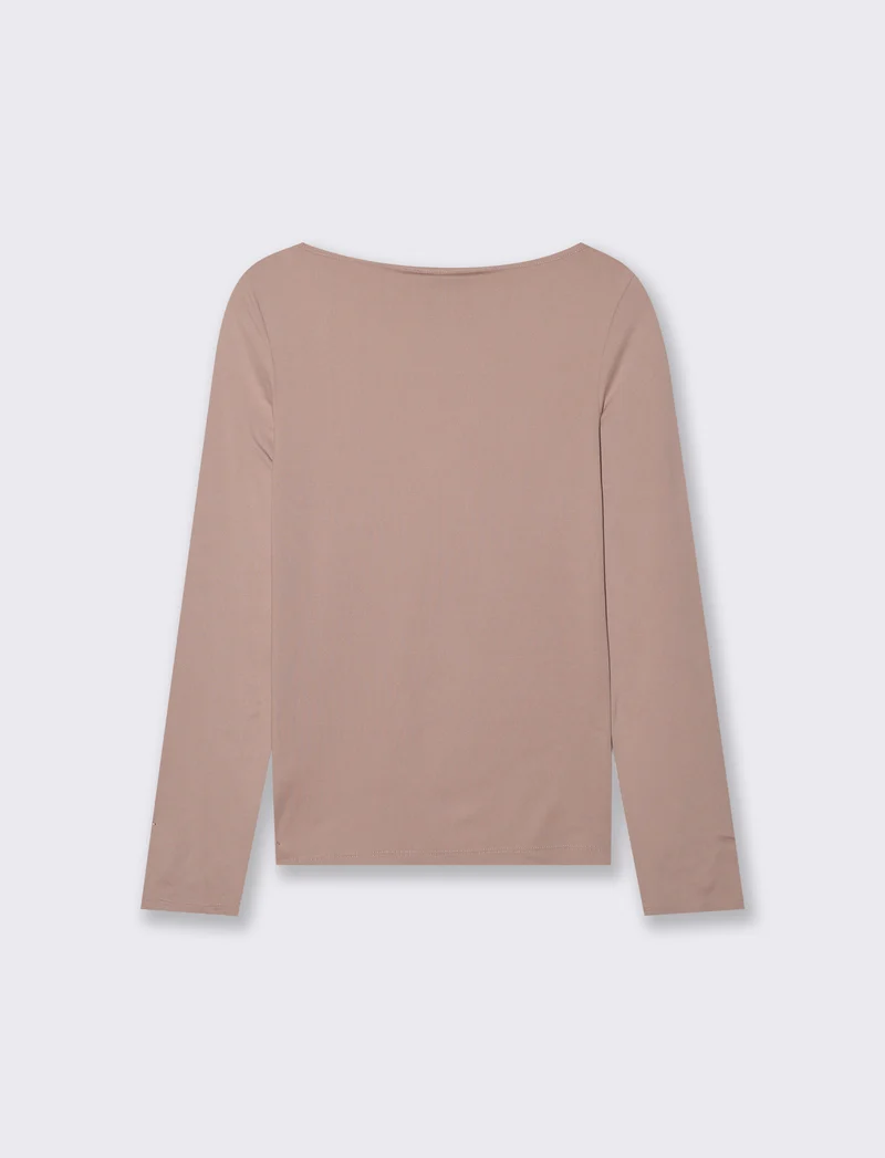 T-SHIRT BASICA CON PIZZO - Rosa antico