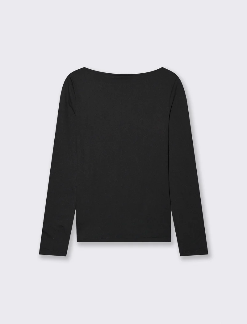 T-SHIRT BASICA CON PIZZO - Nero