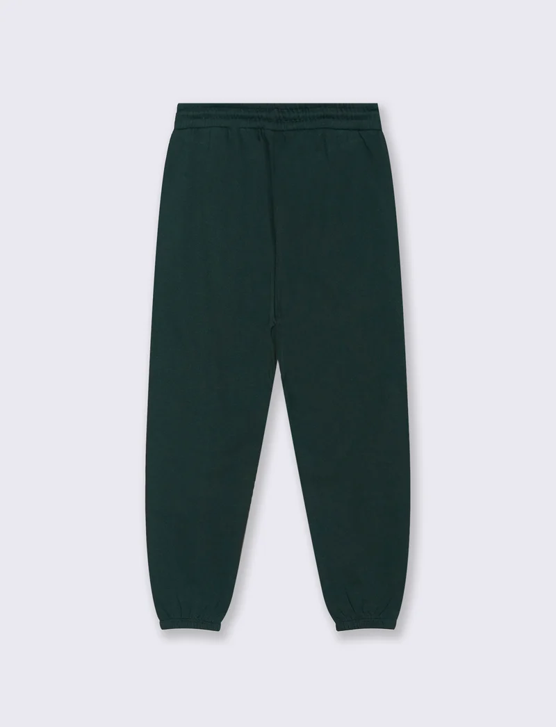 PANTALONI BAGGY JOGGER IN FELPA - Verde scuro